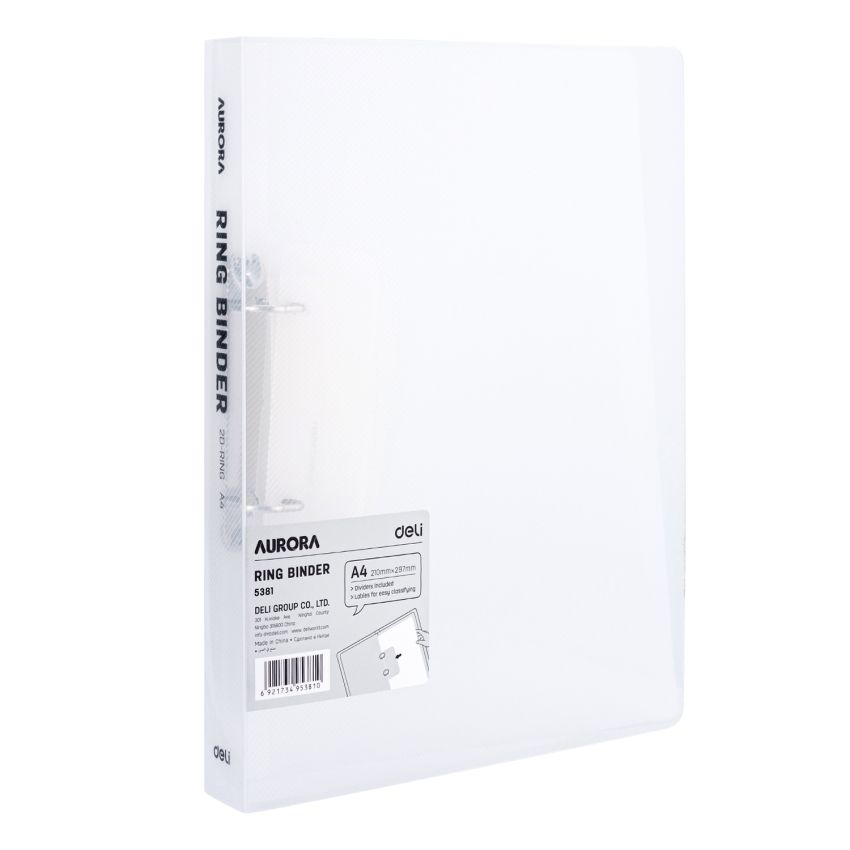 Deli Ring File Transparent A4 Size E5381
