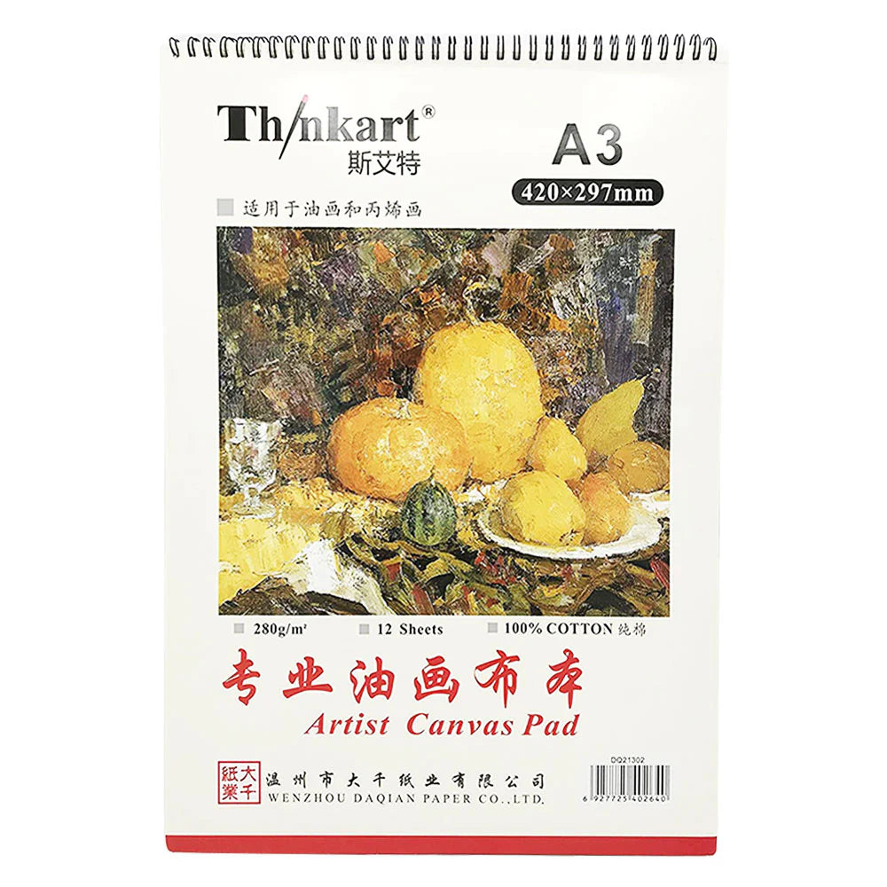 Canvas Pad A3 Size 280 Grams 12 Sheets 100% Cotton
