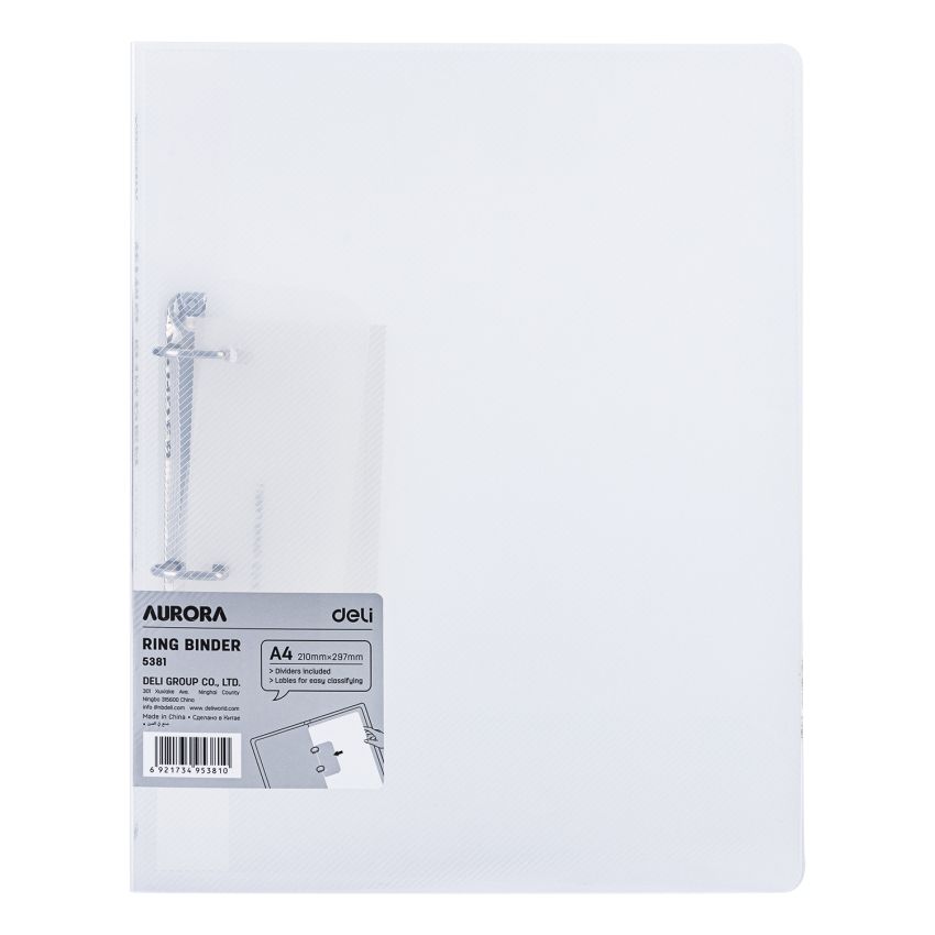 Deli Ring File Transparent A4 Size E5381