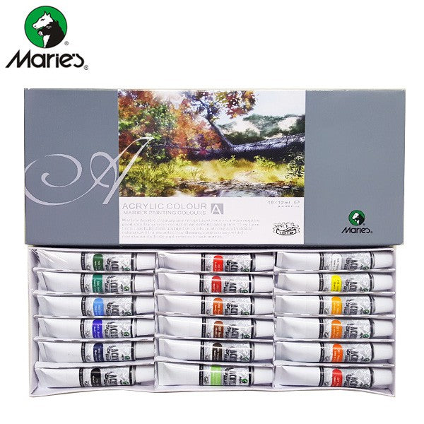 Maries Acrylic Paints Set of 18 Colours Number 818