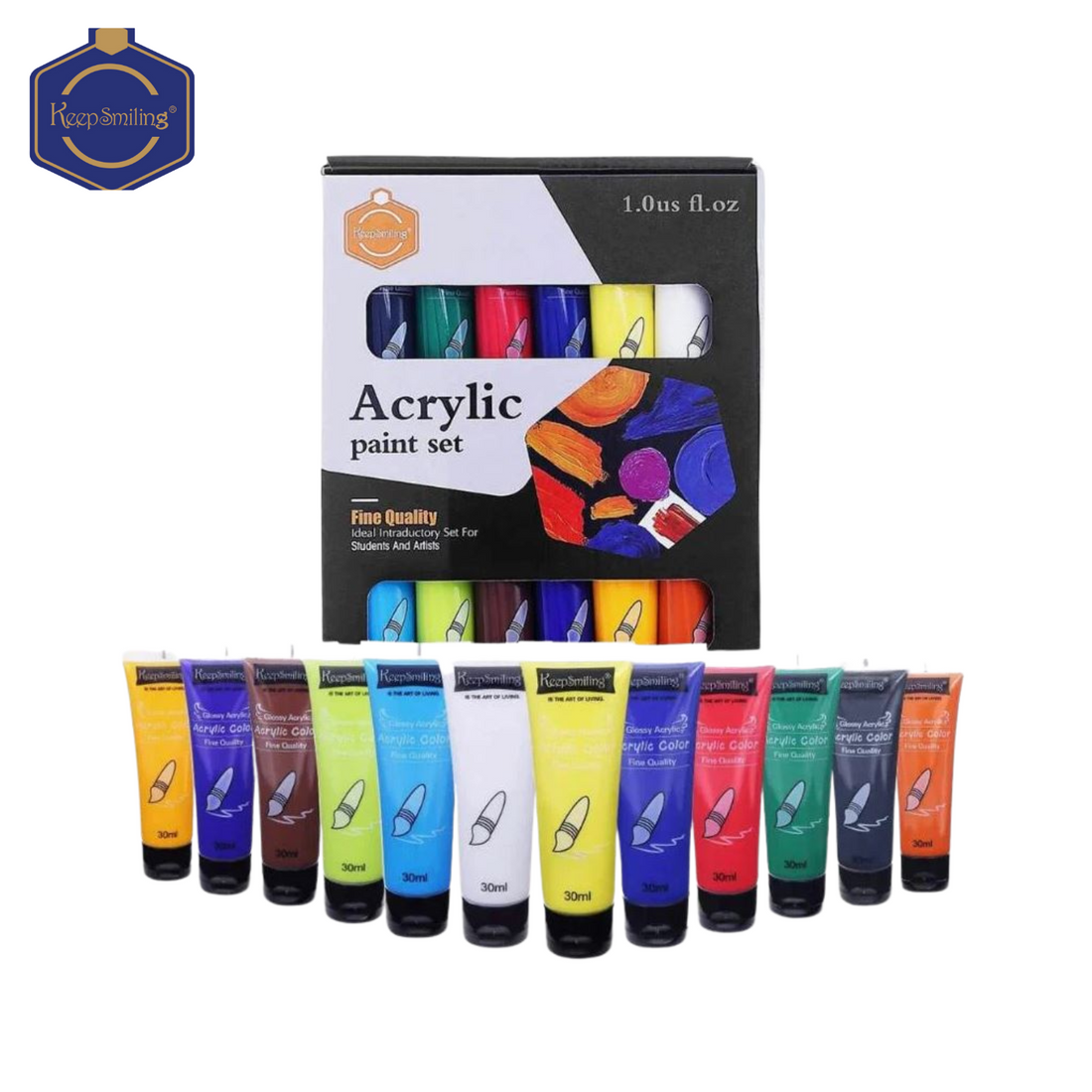 Acrylic Paint 30 ml tube Keep smiling Set of 12 Colours 4030