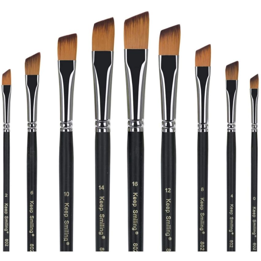 Keep Smiling Angle Brush set of 9 pcs