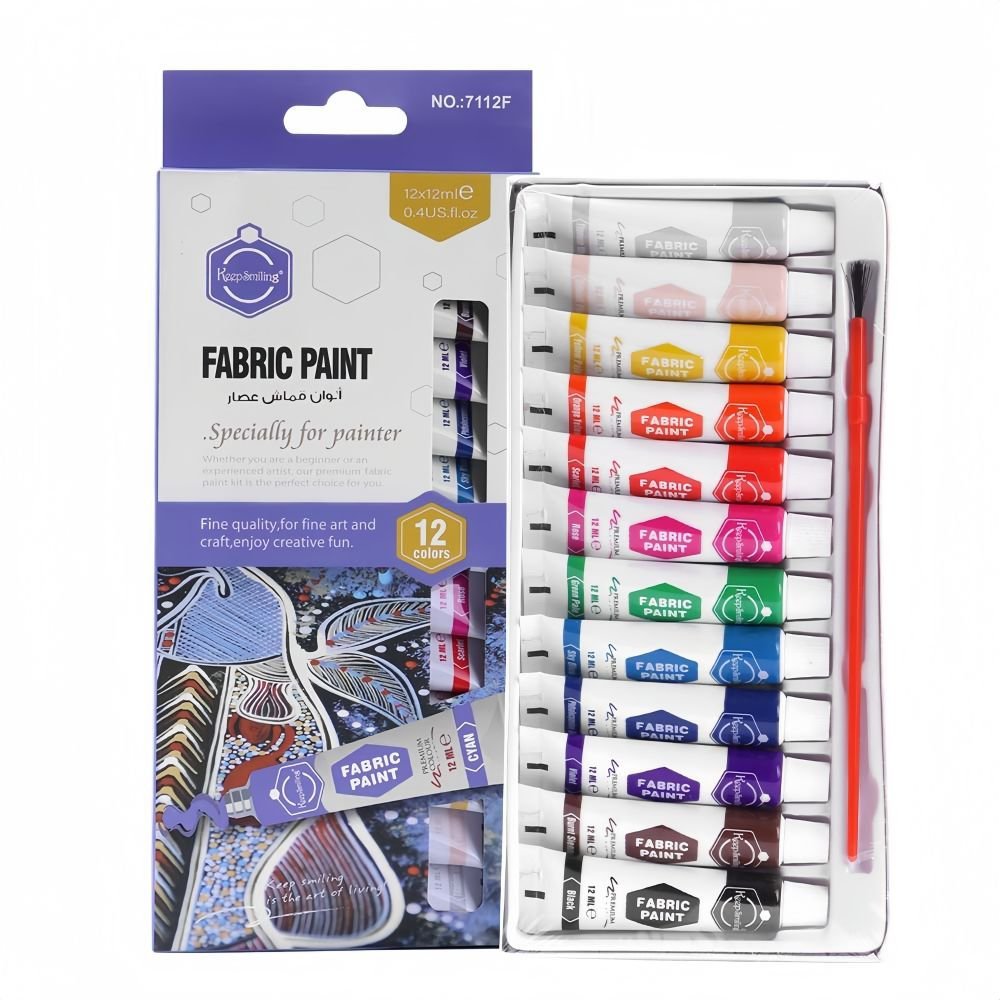 Fabric Paint set of 12 Keep smiling