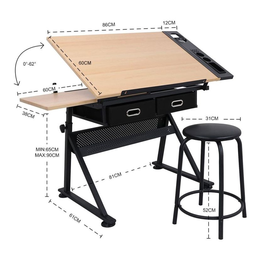 Drafting Table with Stool