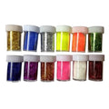 Glitter Bottles Pack of 12 Fluorescent Colours