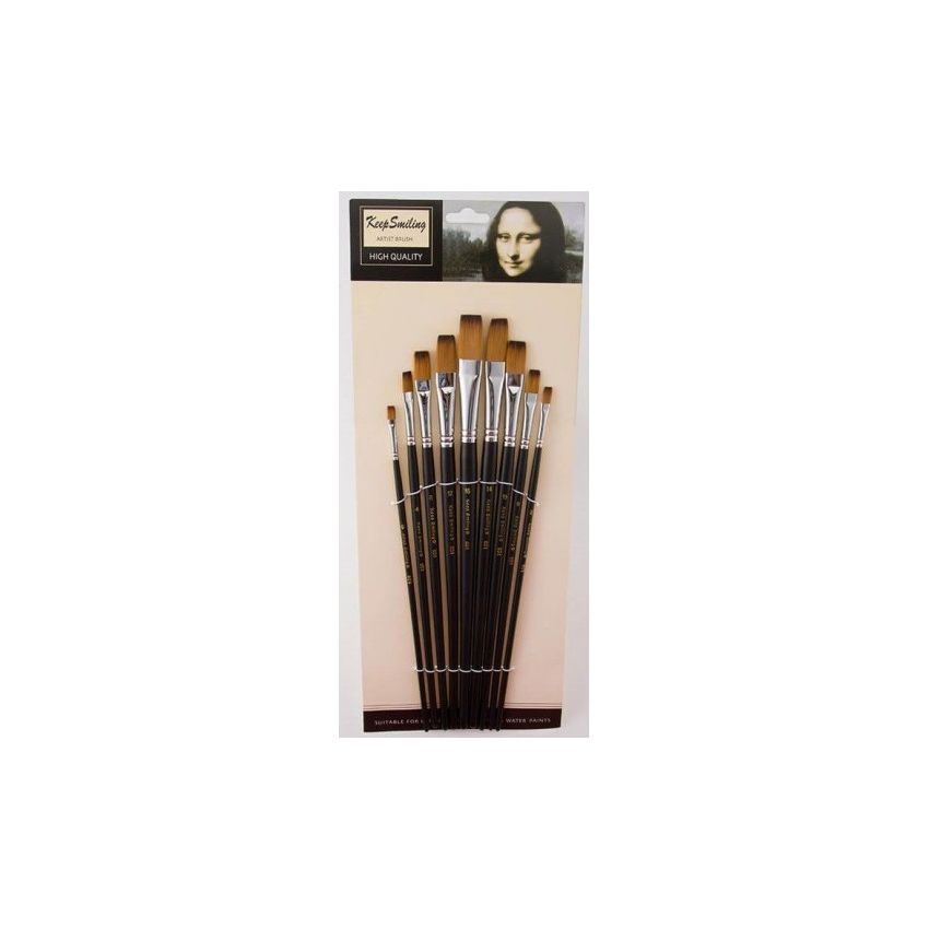 Keep Smiling Flat Brush Set of 9 Pc