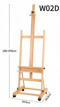 Wooden Easel Adjustable with casters Model W0D