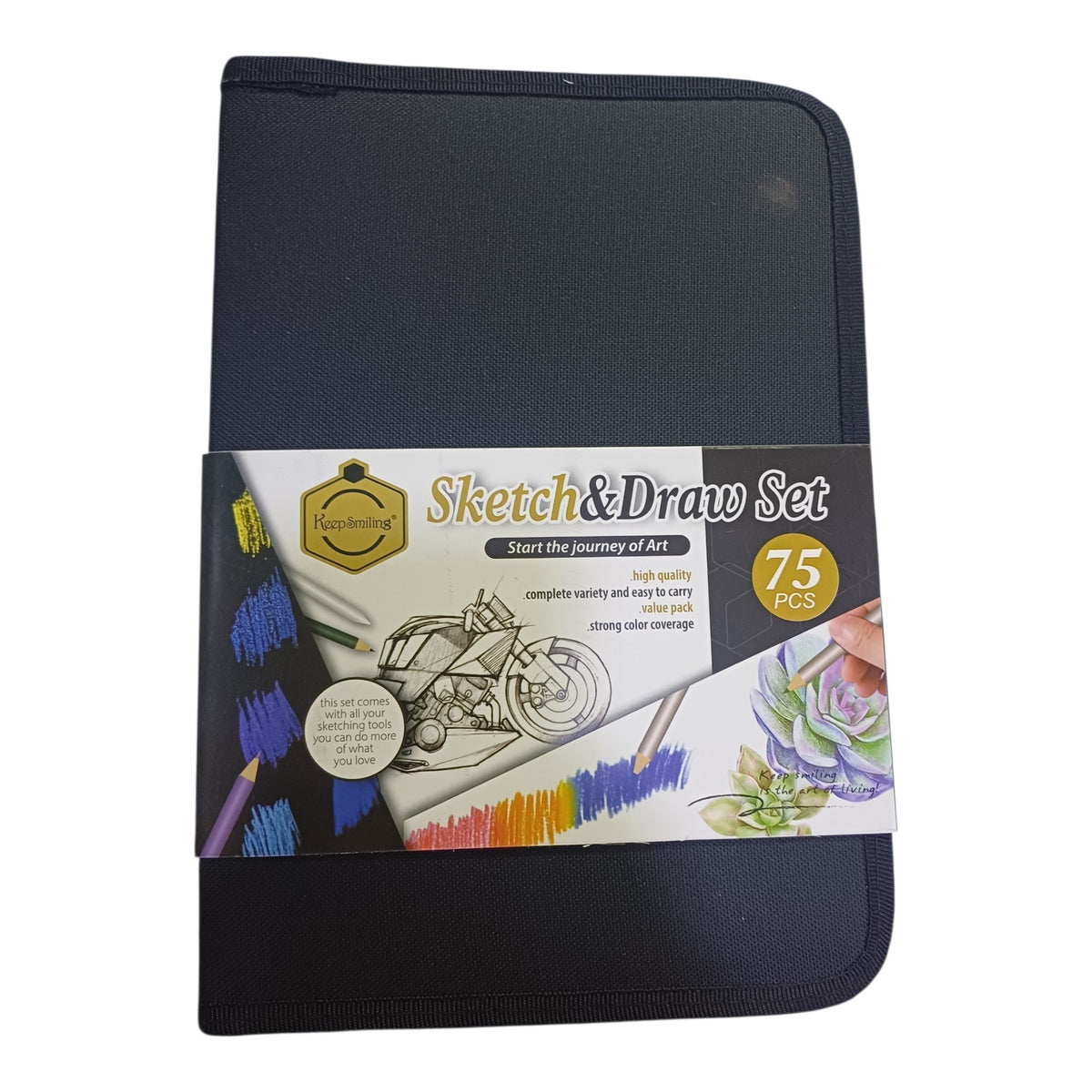 Sketching set of 75 pcs Keep Smiling