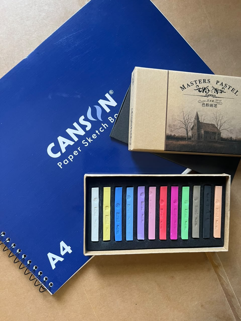 Pastel set , Master Pastels by Maries + Canson paper Sketch book A 4 with  Delivery