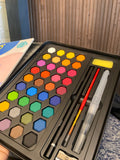 Water colour set of 36 cakes brush pen , brush and water colour paper sheets Keep smiling