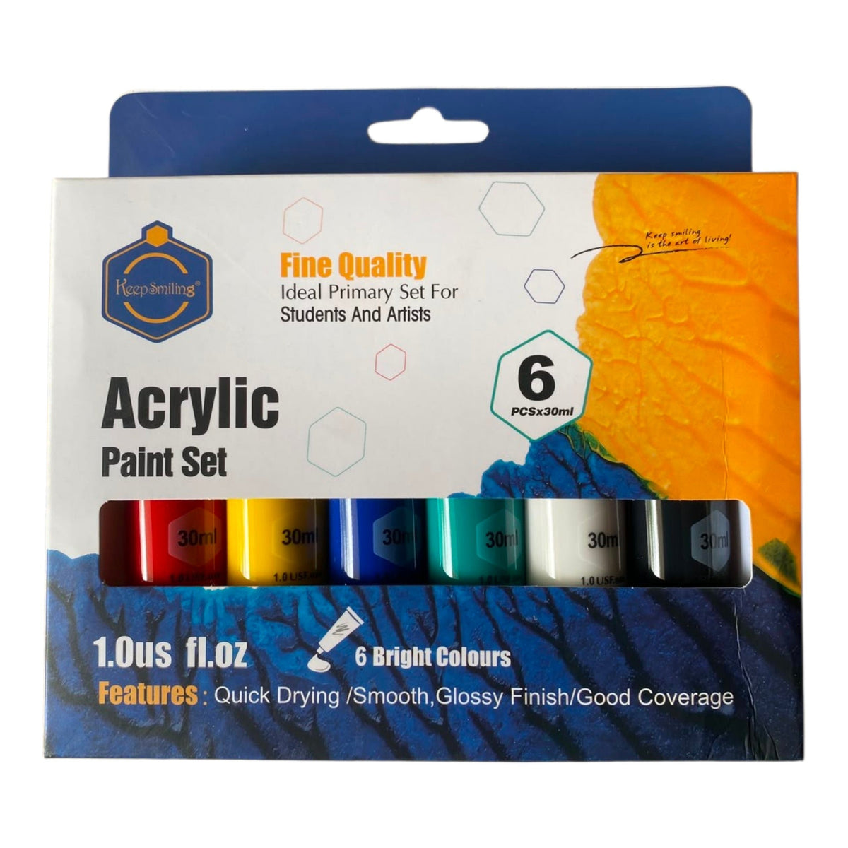 Acrylic Paint 30 ml tube Keep Smiling set of 6 Colours 7356