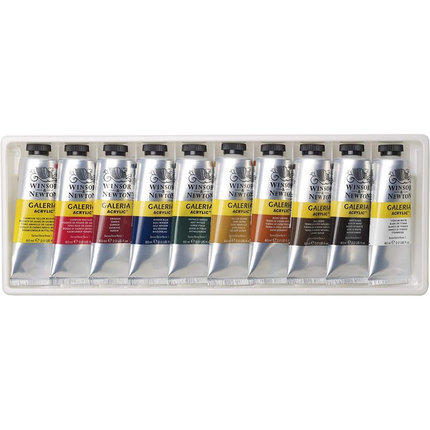 Winsor Newton Acrylic Colour Galeria set of 10 x 60 ml