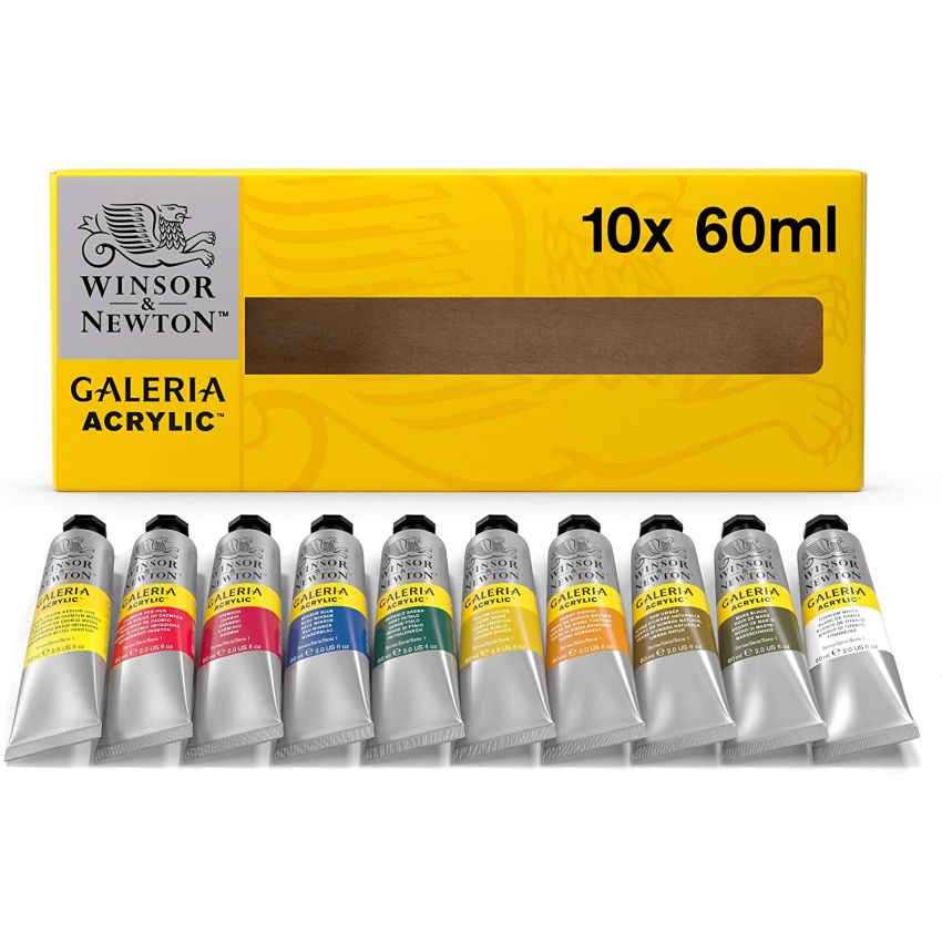 Winsor Newton Acrylic Colour Galeria set of 10 x 60 ml